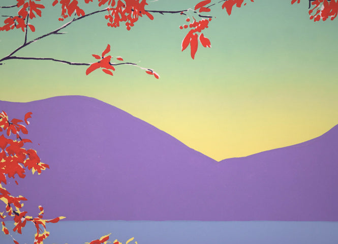 本間武男「紅」シルクスクリーン版画 絵画買取・販売の小竹美術