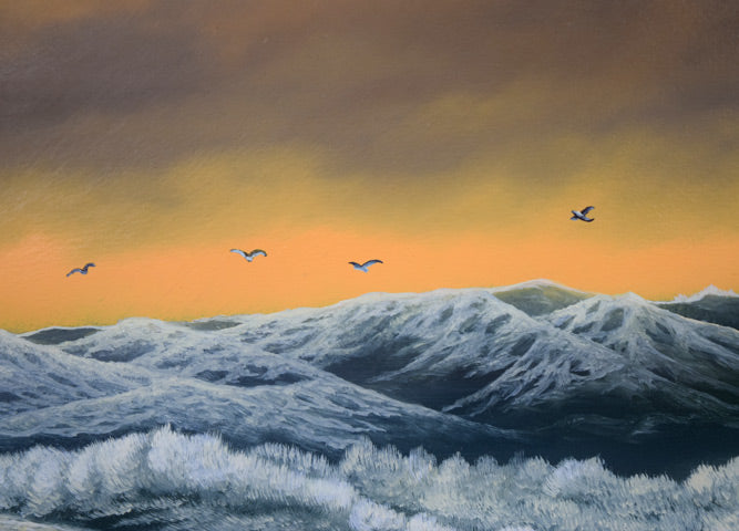 上代誠「海鳴り」油絵・P15号 絵画買取・販売の小竹美術