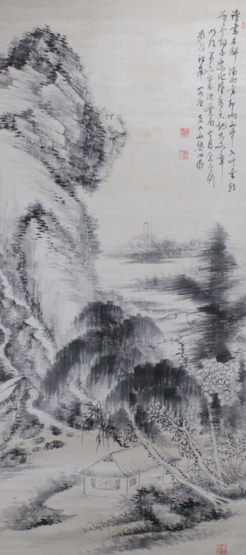 水墨清渓高栖図｜新・古美術 高美堂（こうびどう）｜掛軸販売・通販