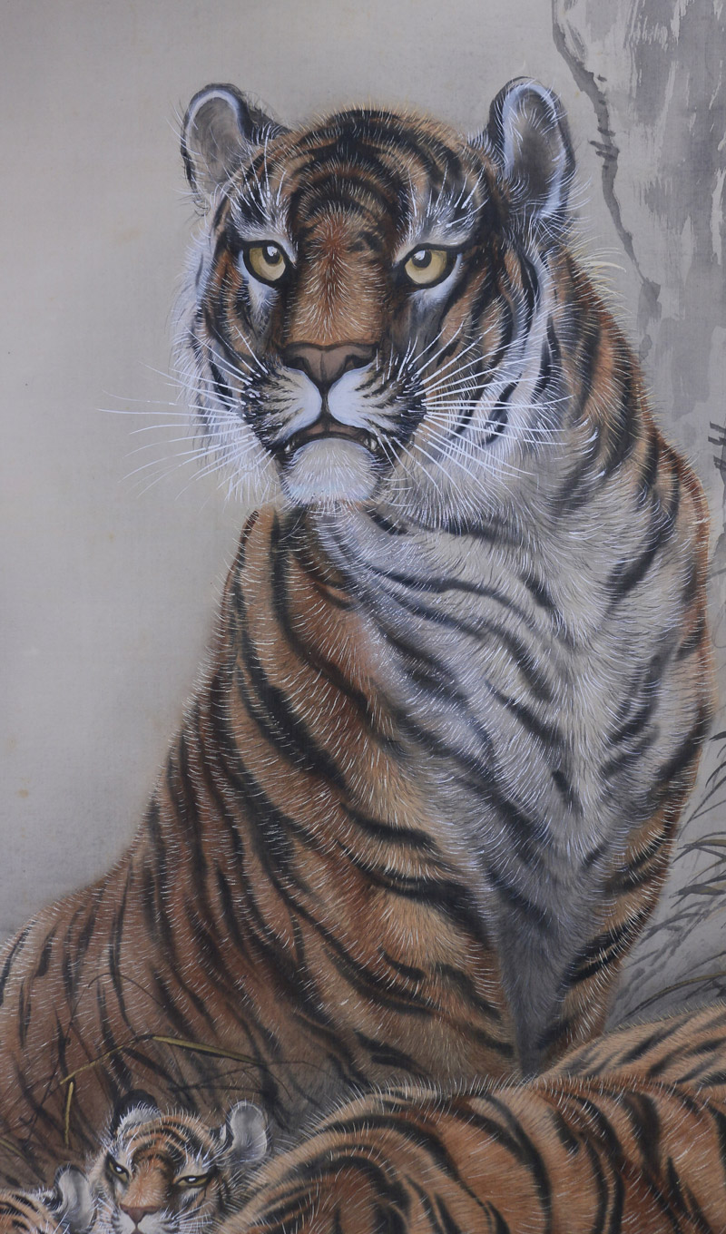 猛虎游戯（親子虎）｜新・古美術 高美堂（こうびどう）｜掛軸販売