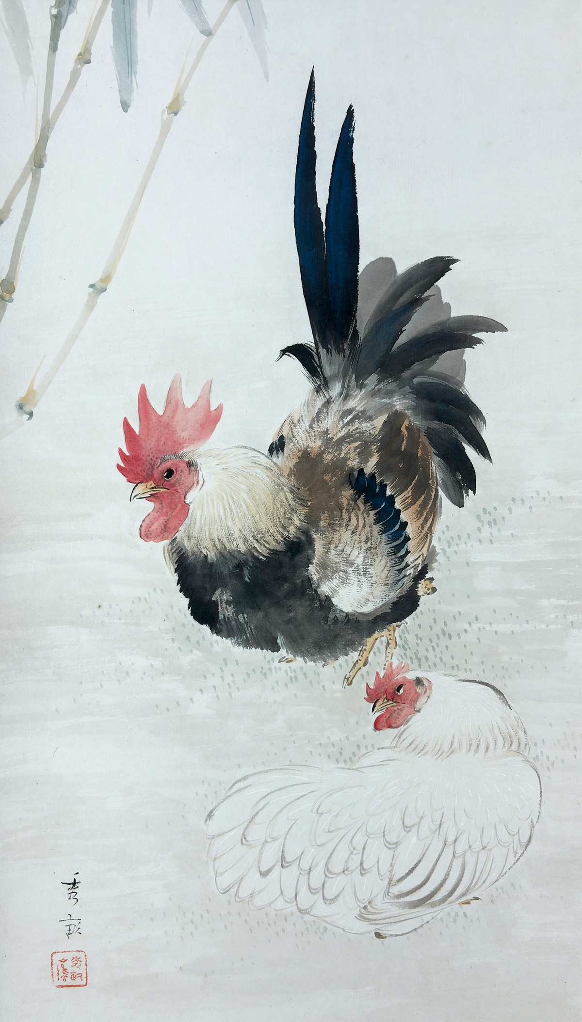 矮鶏（ちゃぼ）｜新・古美術 高美堂（こうびどう）｜掛軸販売・通販