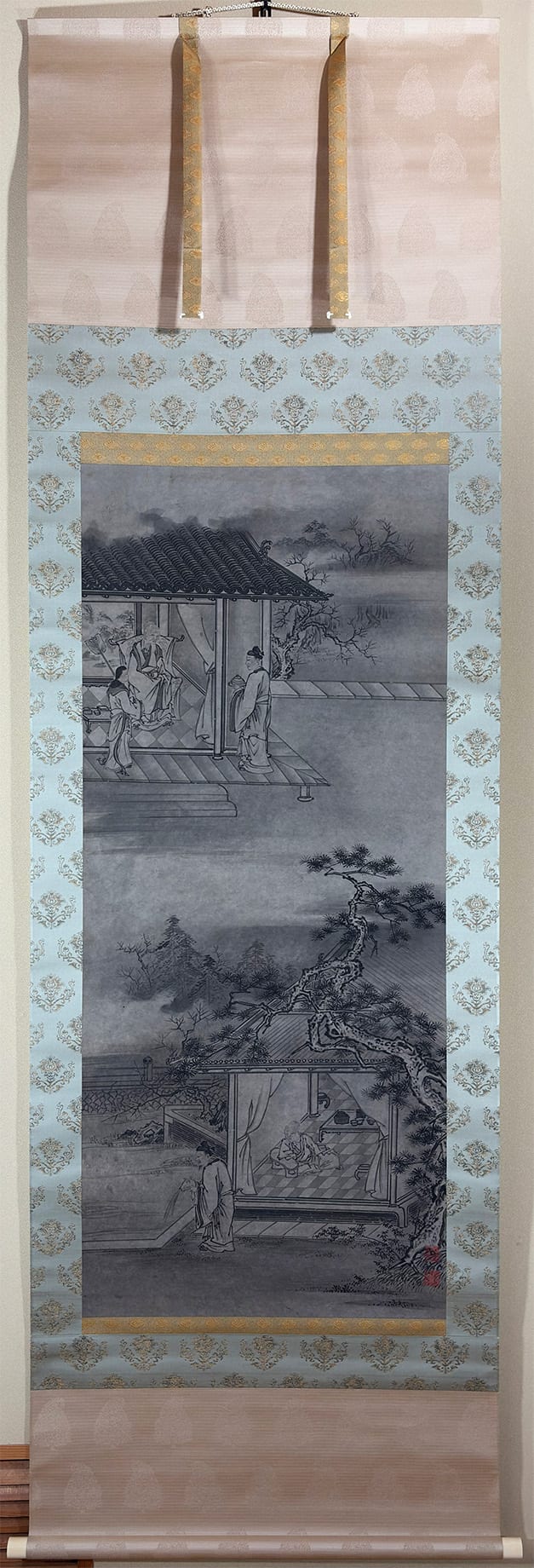 静坐訪友｜双幅｜新・古美術 高美堂（こうびどう）｜掛軸販売・通販