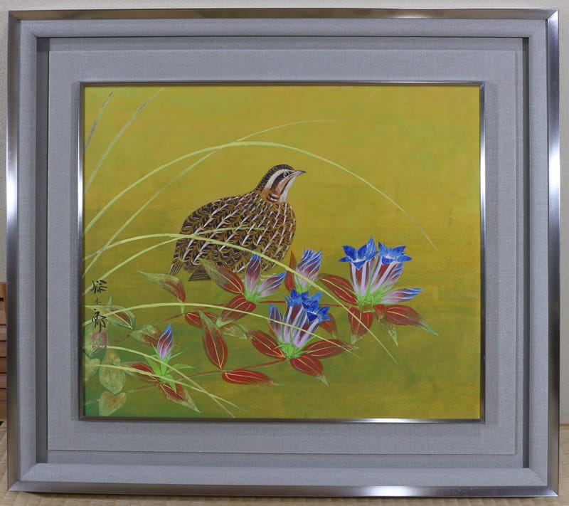 龍謄に鶉（8号）｜新・古美術 高美堂（こうびどう）｜掛軸販売・通販