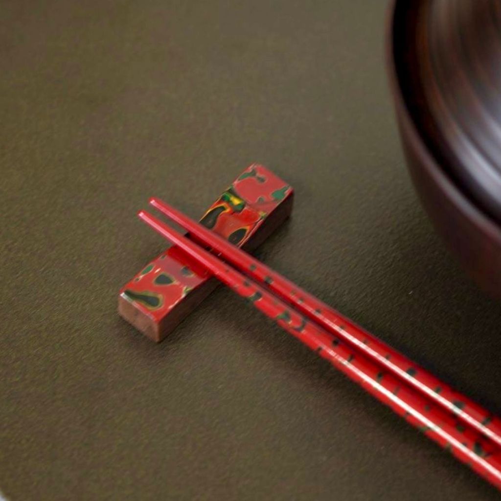 津軽 唐塗 角箸置き – 漆器 高翆