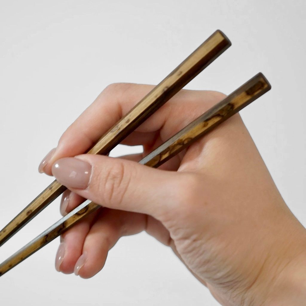 京都 清水銘竹 箸 図面竹 八角拭漆 ペア – 漆器 高翆