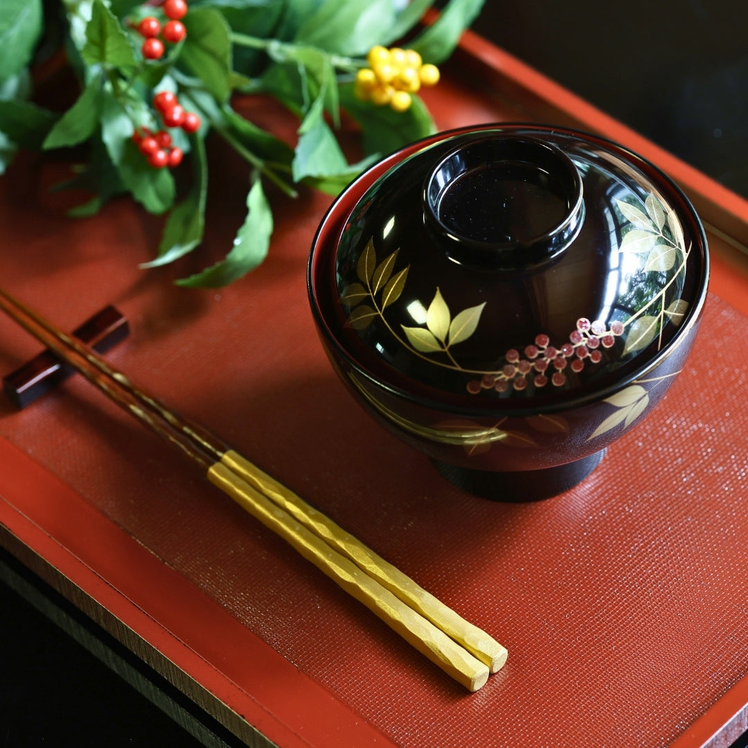 越前塗 布かすみ 長角膳 – 漆器 高翆