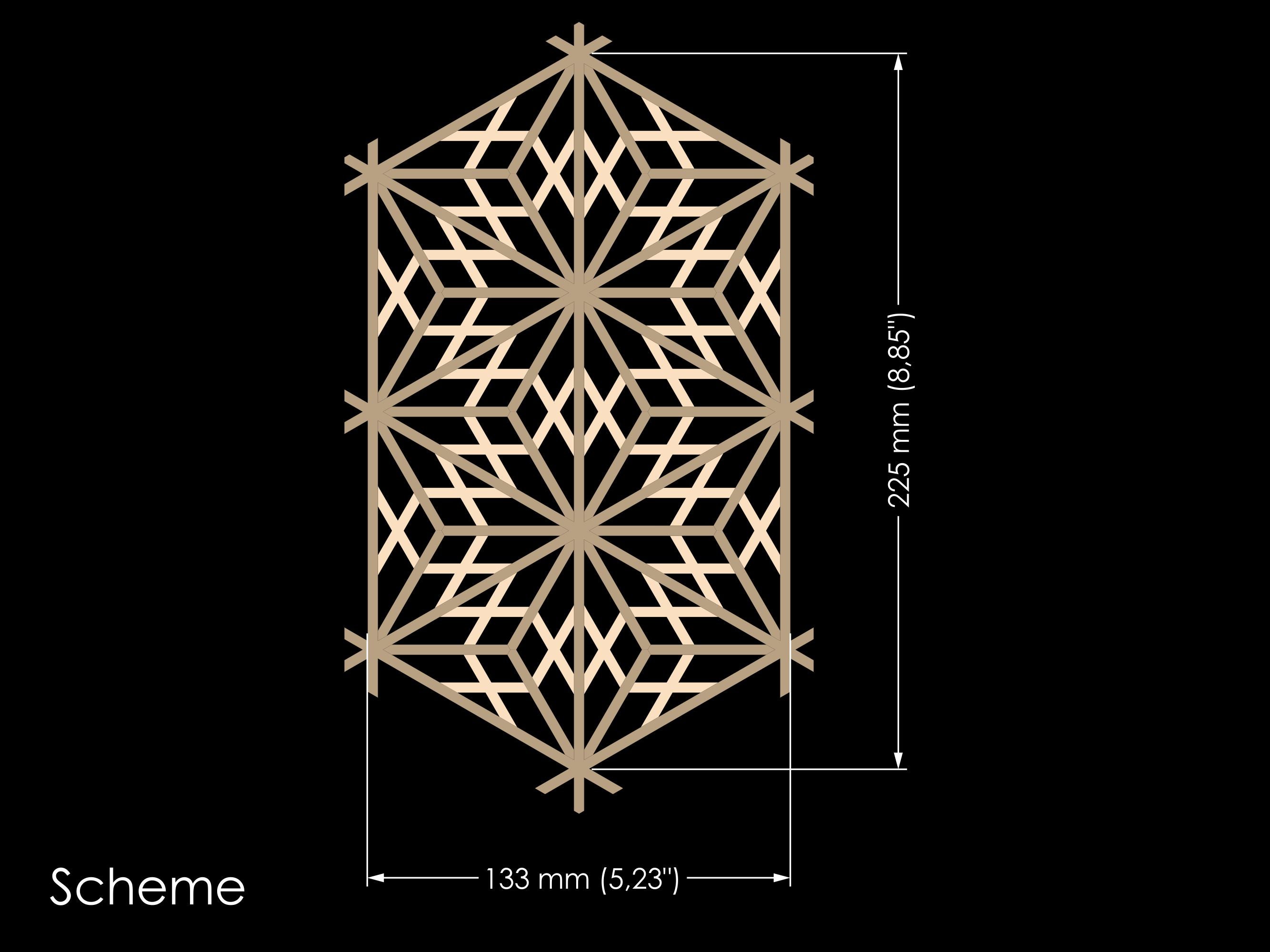 Kumiko kit. Wooden assembly kit - Kawari yae zakura. – KumikoLab