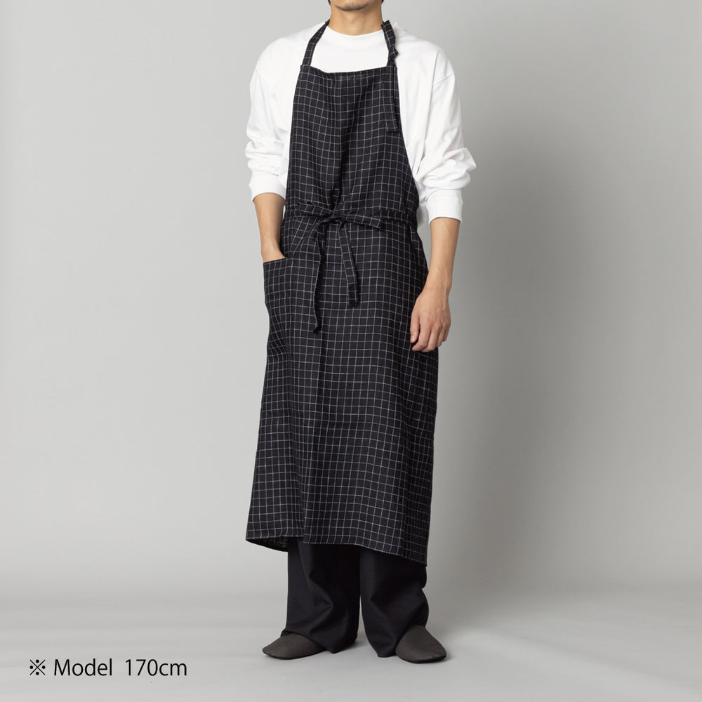 LINEN&DECOR× kuros'別注品】GRID フルエプロン 黒 – kuros.style