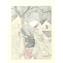 No3 雪の夜の伝説ー竹久夢二木版画 Yumeji Takehisa Woodcutー | 芸