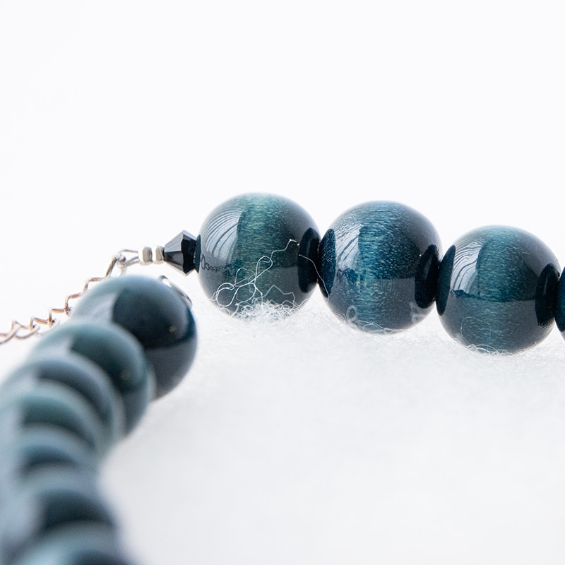 藍染木玉ネックレス | Lacycle mall（ラシクルモール）