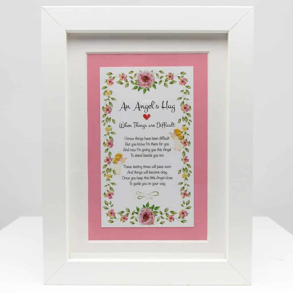 An Angel's Hug - When Things are Difficult - Framed Print - Linda