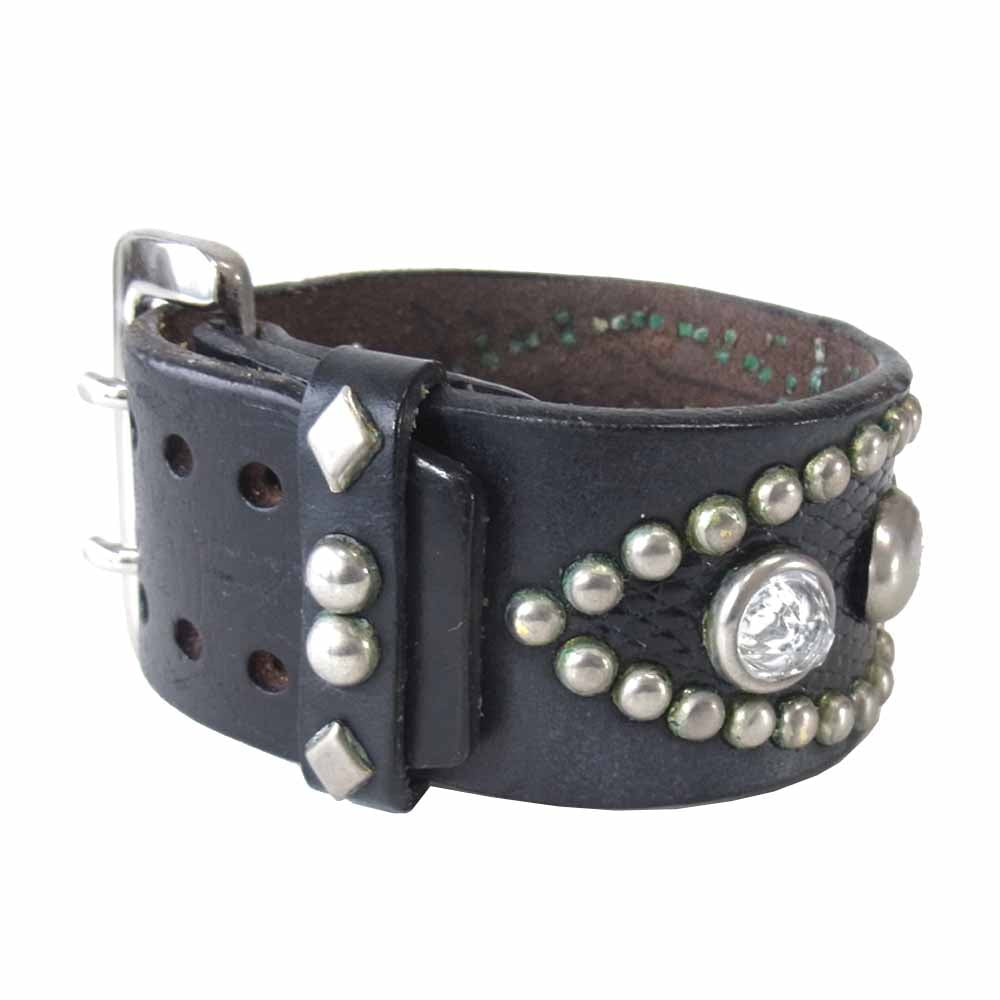 WOLF'S HEAD ウルフズヘッド スタッズ レザー ブレスレット ブラック系