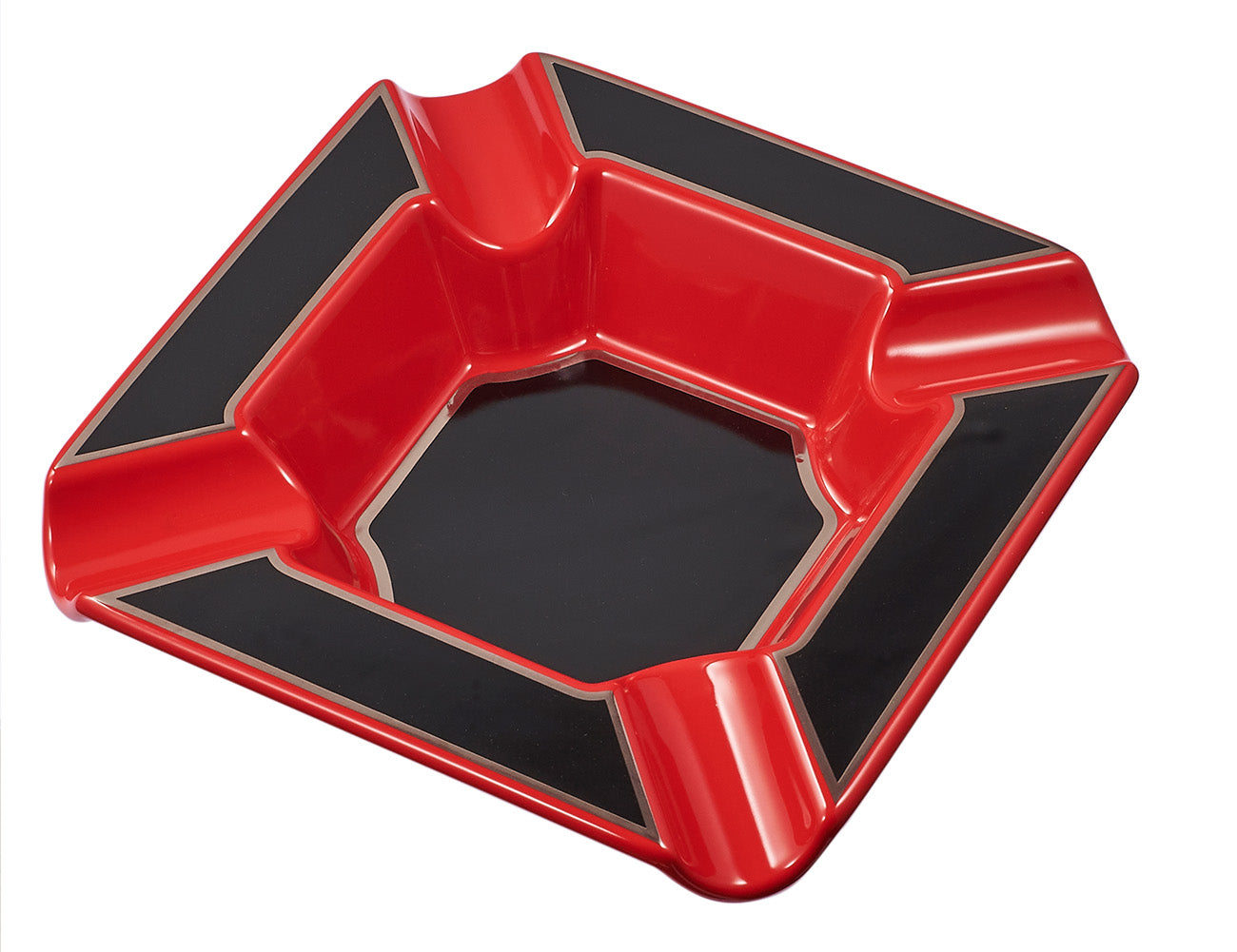 Visol Festus Large Cigar Ashtray - Matte Black and Red – Lighters