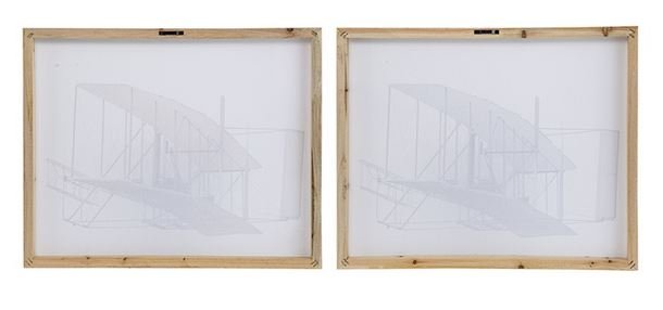 輸入雑貨 アートフレーム 額絵 2枚セット 馬 クラシックモダン