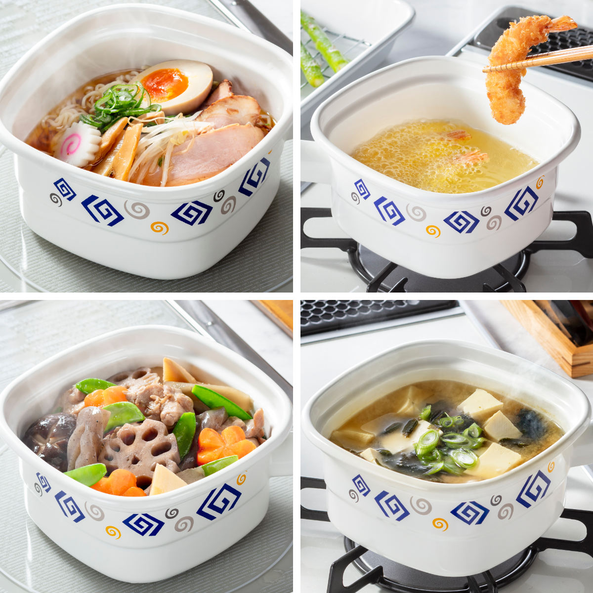 dショッピング |角型片手鍋 14cm IH対応 ホーロー製 四角いお鍋 麺