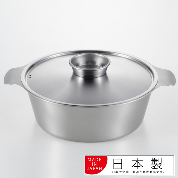 両手鍋 22cm IH対応 しゃぶしゃぶ鍋 贅 zei フタ付き ステンレス製