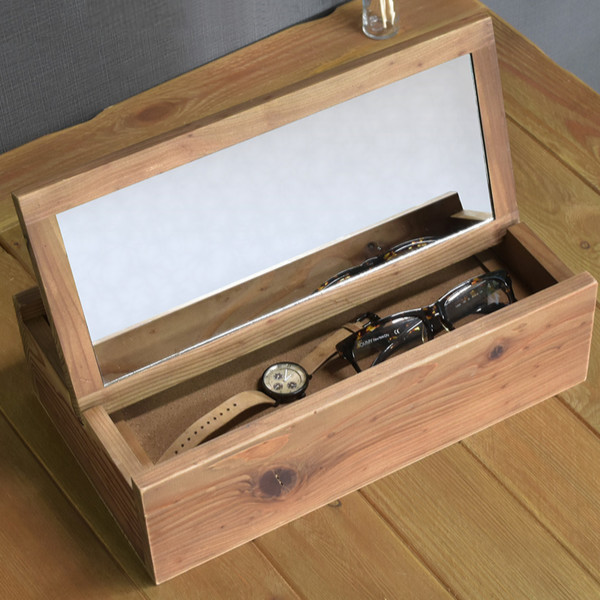 アクセサリーケース 鏡付 DAWN 木製 （ アクセサリー収納 アクセサリー