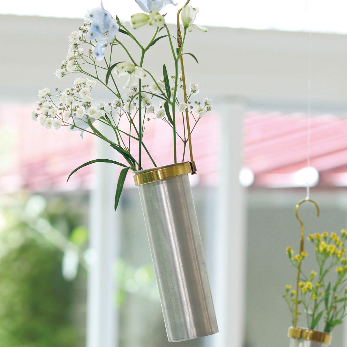 花瓶 ブラス＆アルミシリンダーベース L インブルーム （ 花びん 花器