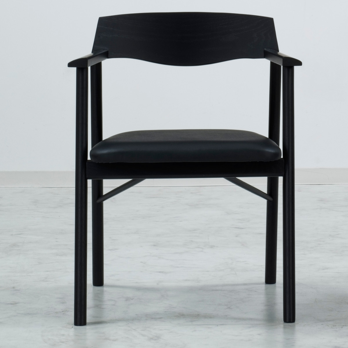 ダイニングチェア 座面高44cm GEOチェア レッドオーク材 ブラック