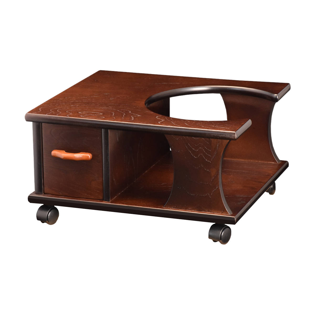 dショッピング |お座敷ワゴン 引出付 木製取っ手 ポットワゴン 幅39cm