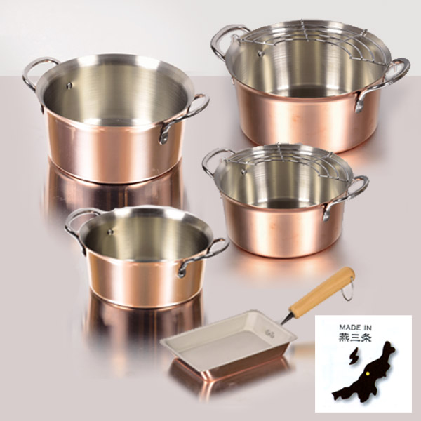 しゃぶしゃぶ鍋 14cm 銅製 ガス火専用 ミニサイズ （ 両手鍋 ひとり鍋