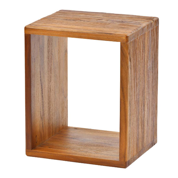 ウッドボックス オープンラック 天然木 チーク材 幅35cm （ オープン