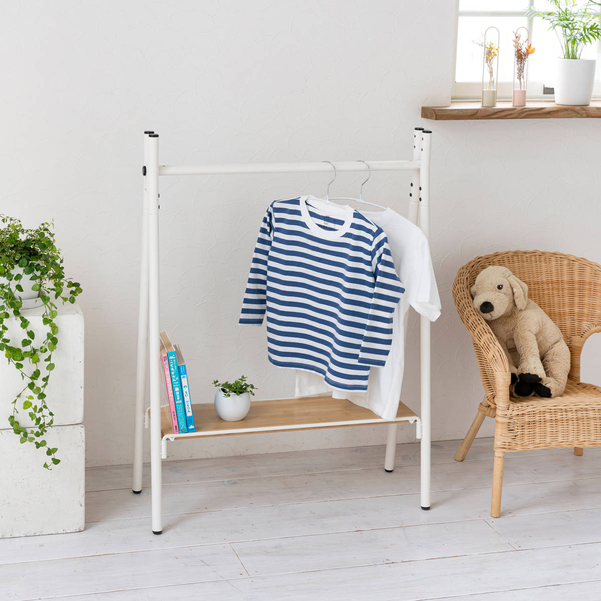 ハンガーラック 燕三条製 RACK A シェルフボード ミニ 棚付 幅65cm