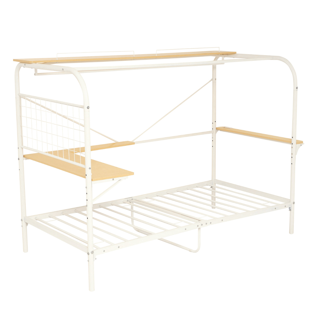 dショッピング |ベッド シングル デスク付き コンセント付き パイプ