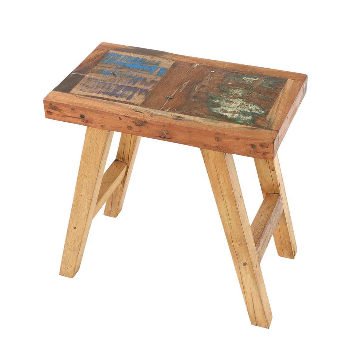 ミニベンチスツール ボート古材 高さ50cm 木製 （ スツール ミニベンチ