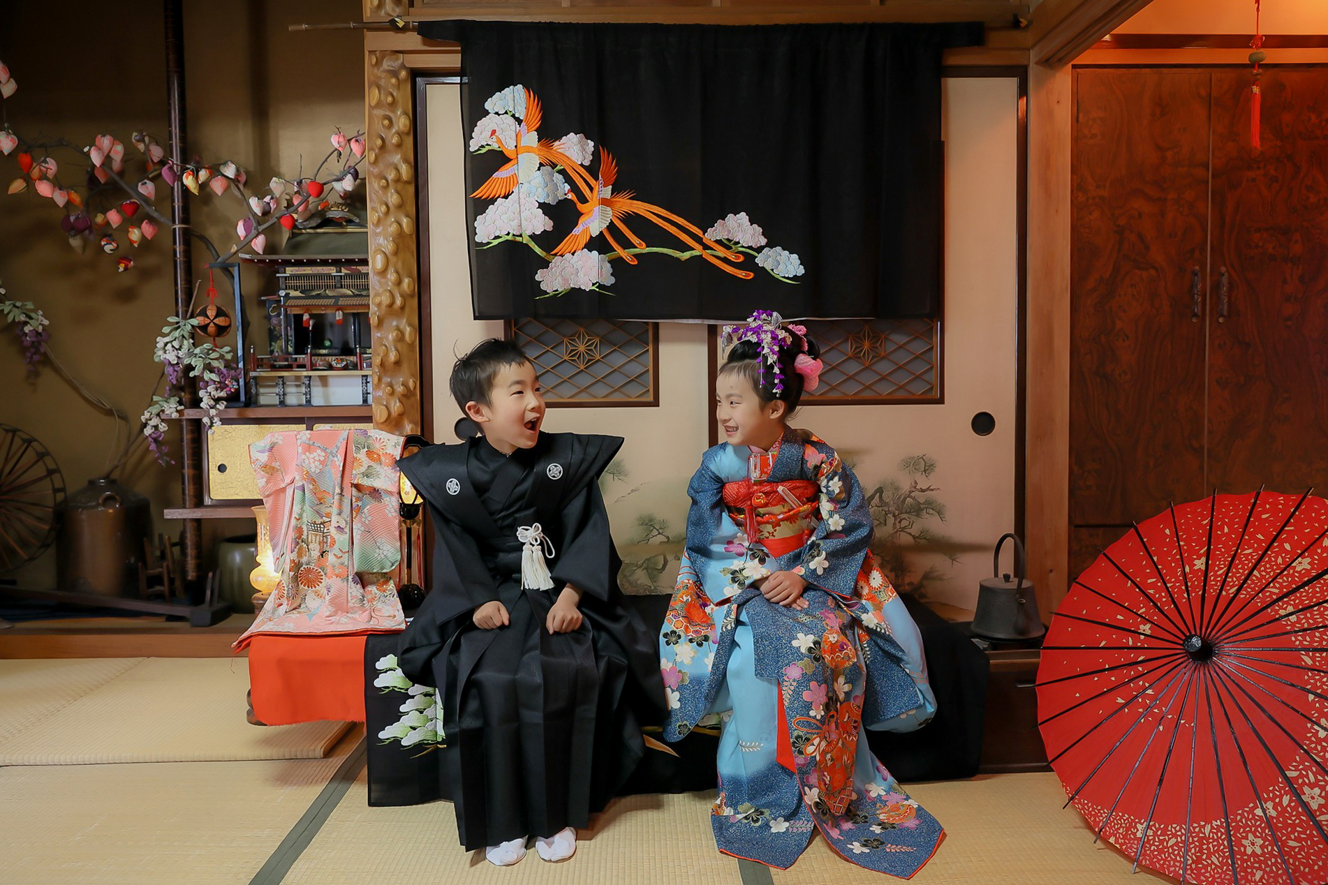 双子さんの七五三お祝い♬子舞妓さんと裃姿のお侍さん⭐︎ | 伊勢崎