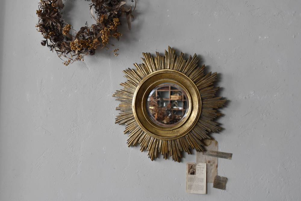 フランスアンティークインテリア サンバーストミラー ヴィンテージ