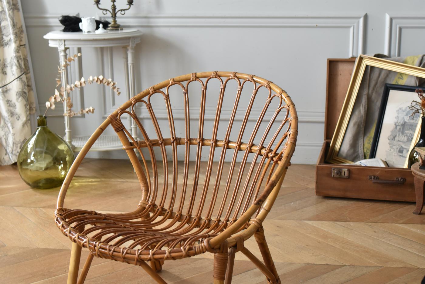 フランスヴィンテージ家具 ラタンチェア.14 フレンチチェア