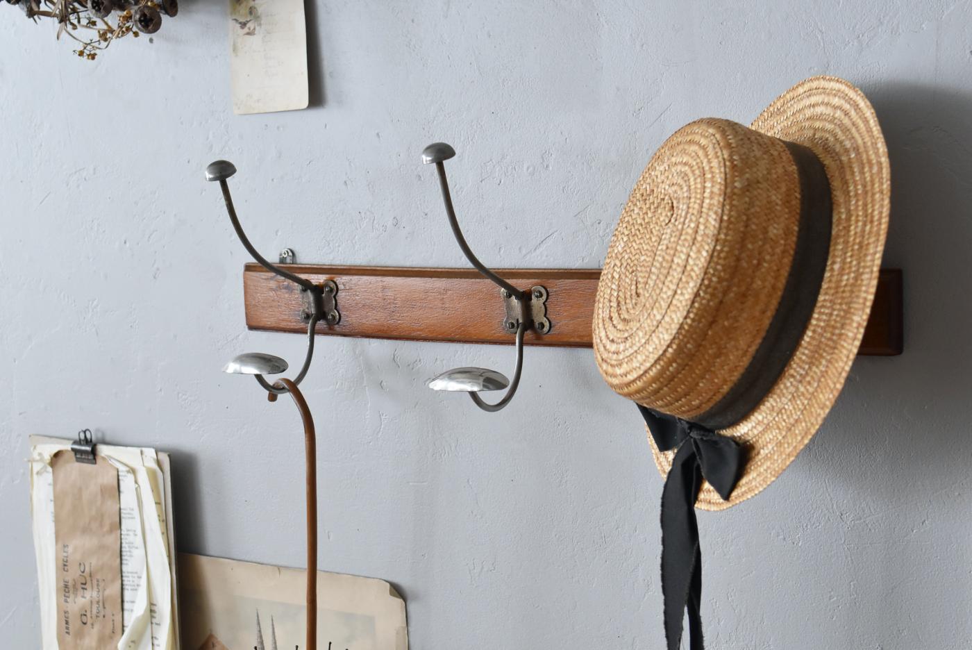 アンティーク3連フック.12 フレンチフック コートフック 壁掛け