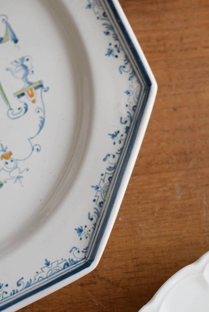 アンティークプレート.Moustiers ムスティエ ファイアンス焼 南仏