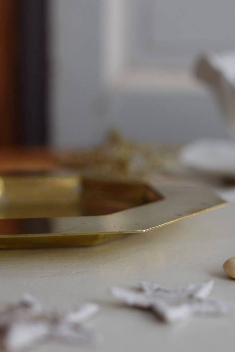 フランスアンティーク 真鍮トレイ.オクタゴン アクセサリートレイ