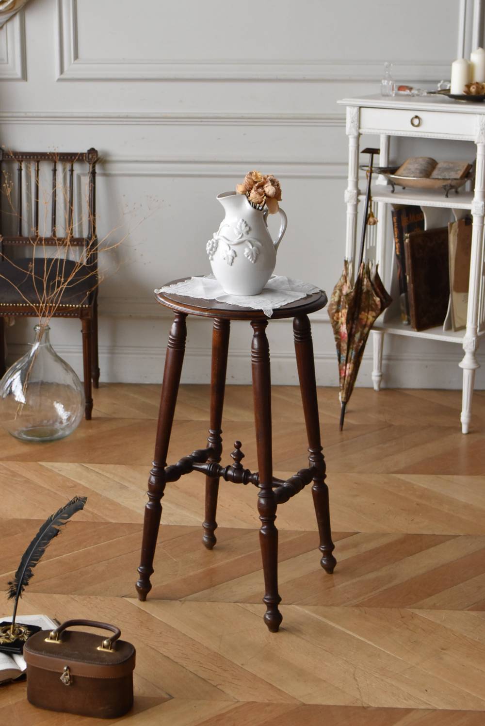アンティーク花台.9 フランスアンティーク家具 サイドテーブル ハイ