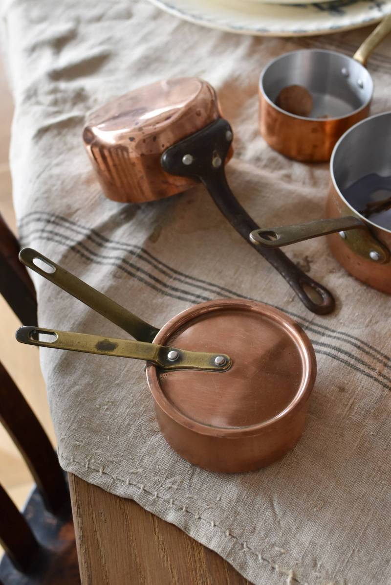 銅鍋5点セット.2 フランスアンティーク雑貨 コッパー フランスキッチン道具