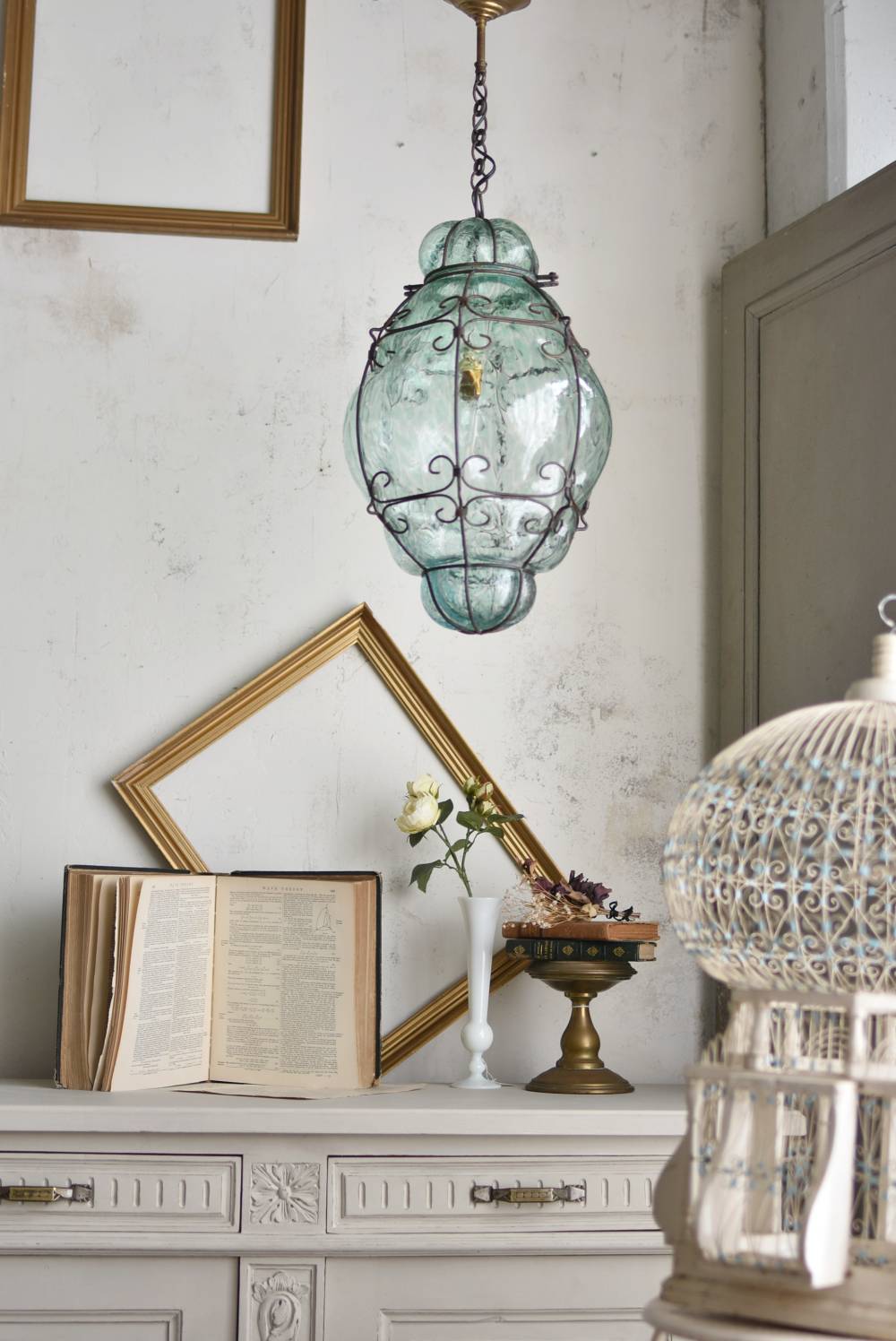 イタリアヴィンテージ照明 ムラーノガラスランプ.2 ヴェネチアンガラス