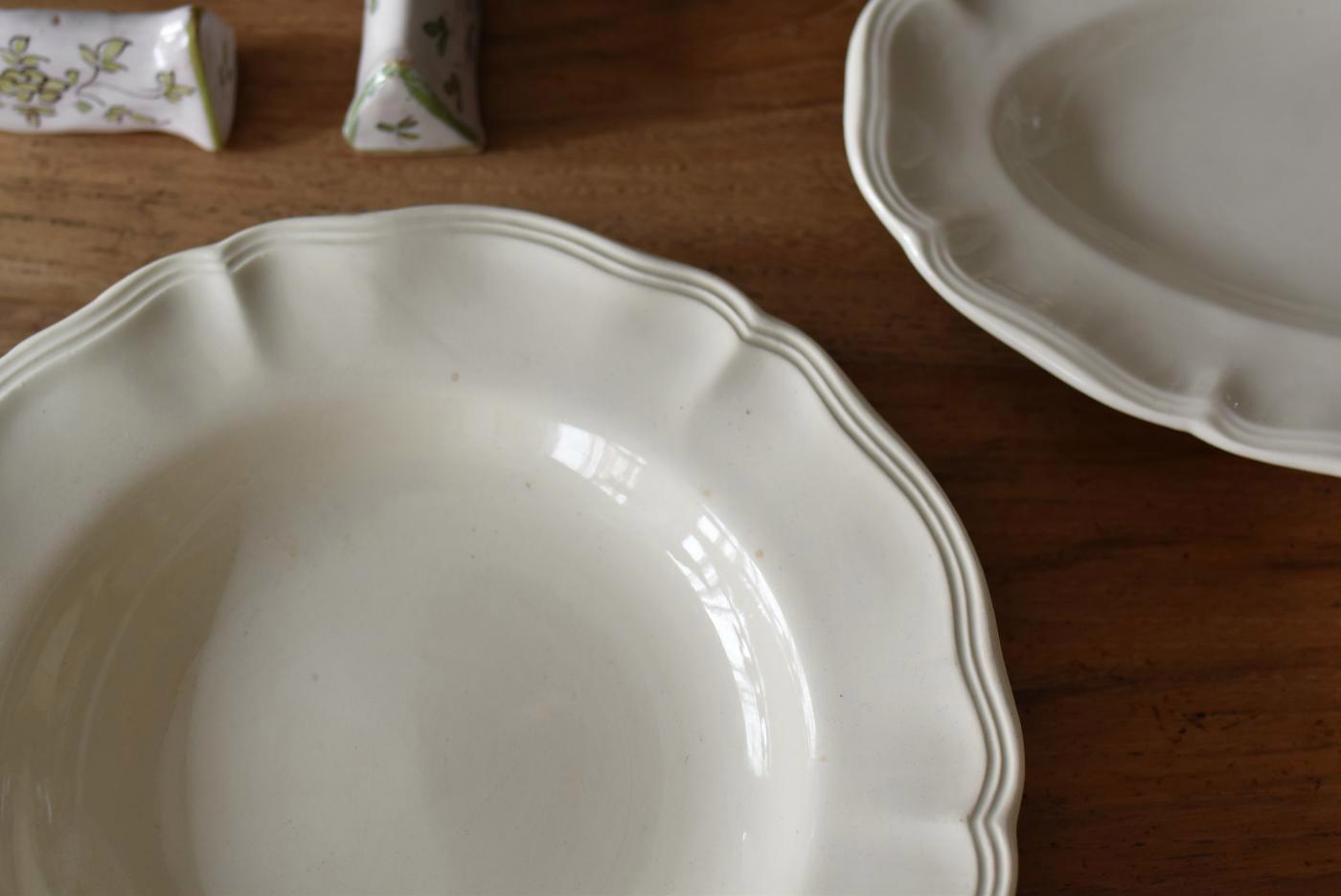 フランスアンティーク雑貨 花リムプレート.16(23cm深皿) サルグミンヌ