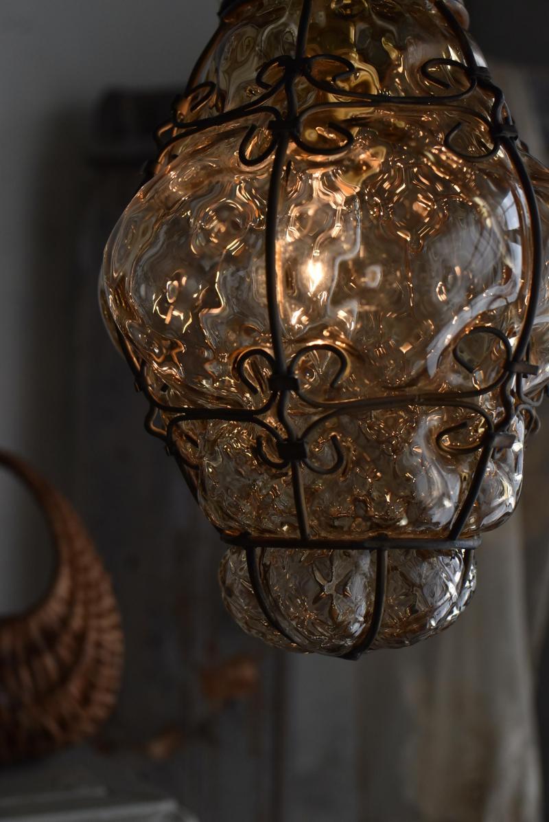 ムラーノガラスランプ.3 イタリアヴィンテージ照明 ペンダントランプ 照明