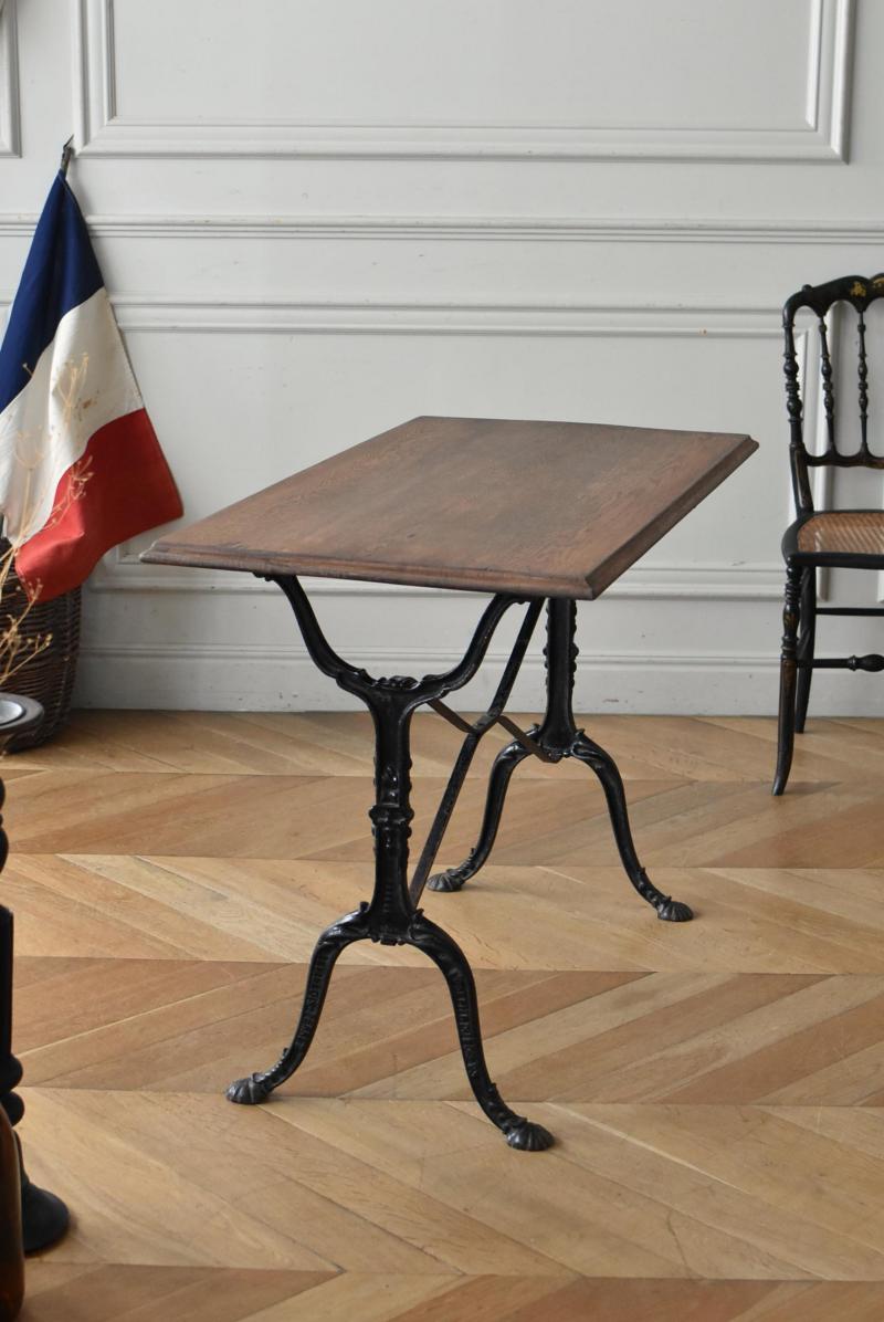 フランスアンティーク家具 鉄脚テーブル.25 ビストロテーブル デスク