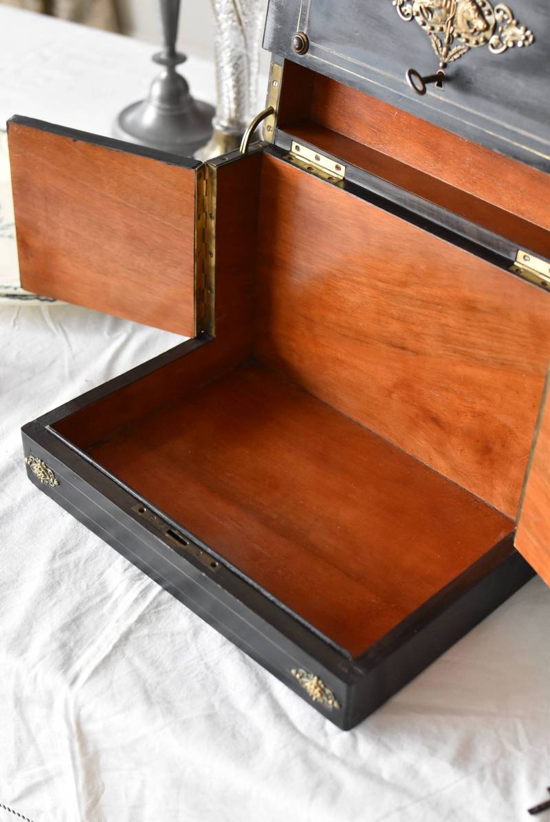 アンティークボックス.Black フランスアンティーク雑貨 リキュールセラー