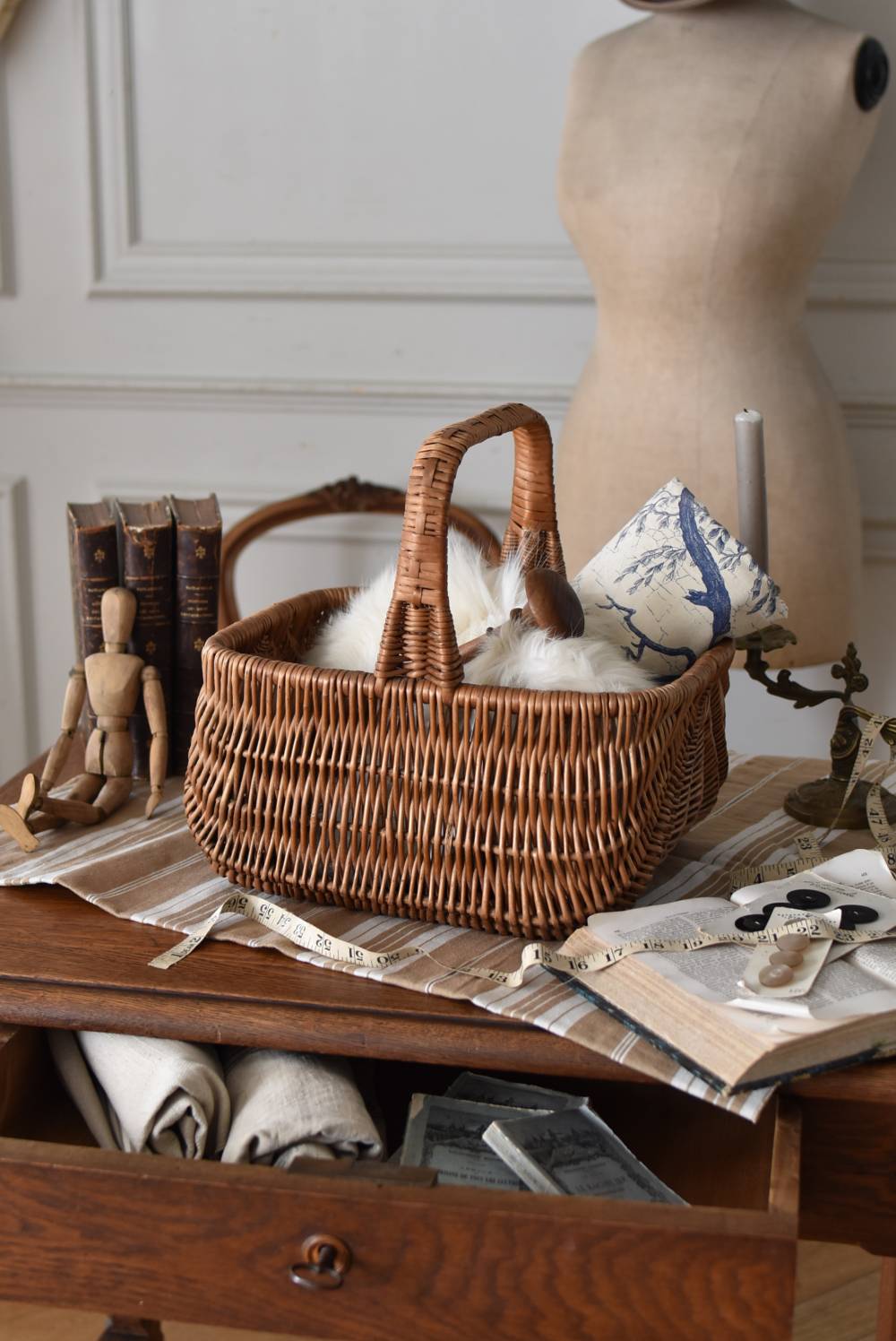 フレンチバスケット.26 フランスアンティーク雑貨 カゴ アンティーク