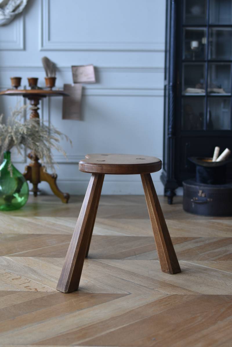 木製スツール.11 フランスヴィンテージ家具 木椅子 ナチュラルインテリア
