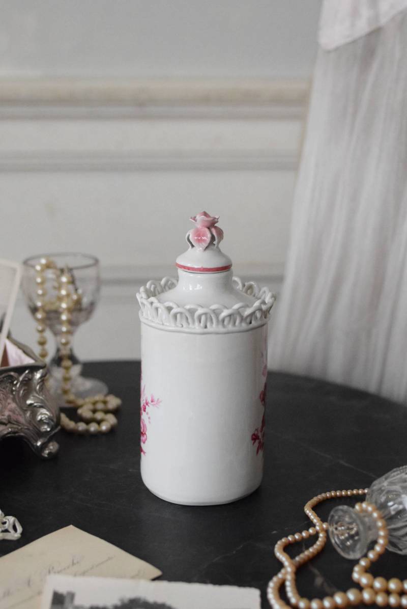 陶器ボトル.flower フランスアンティーク雑貨 香水瓶 フラワーベース