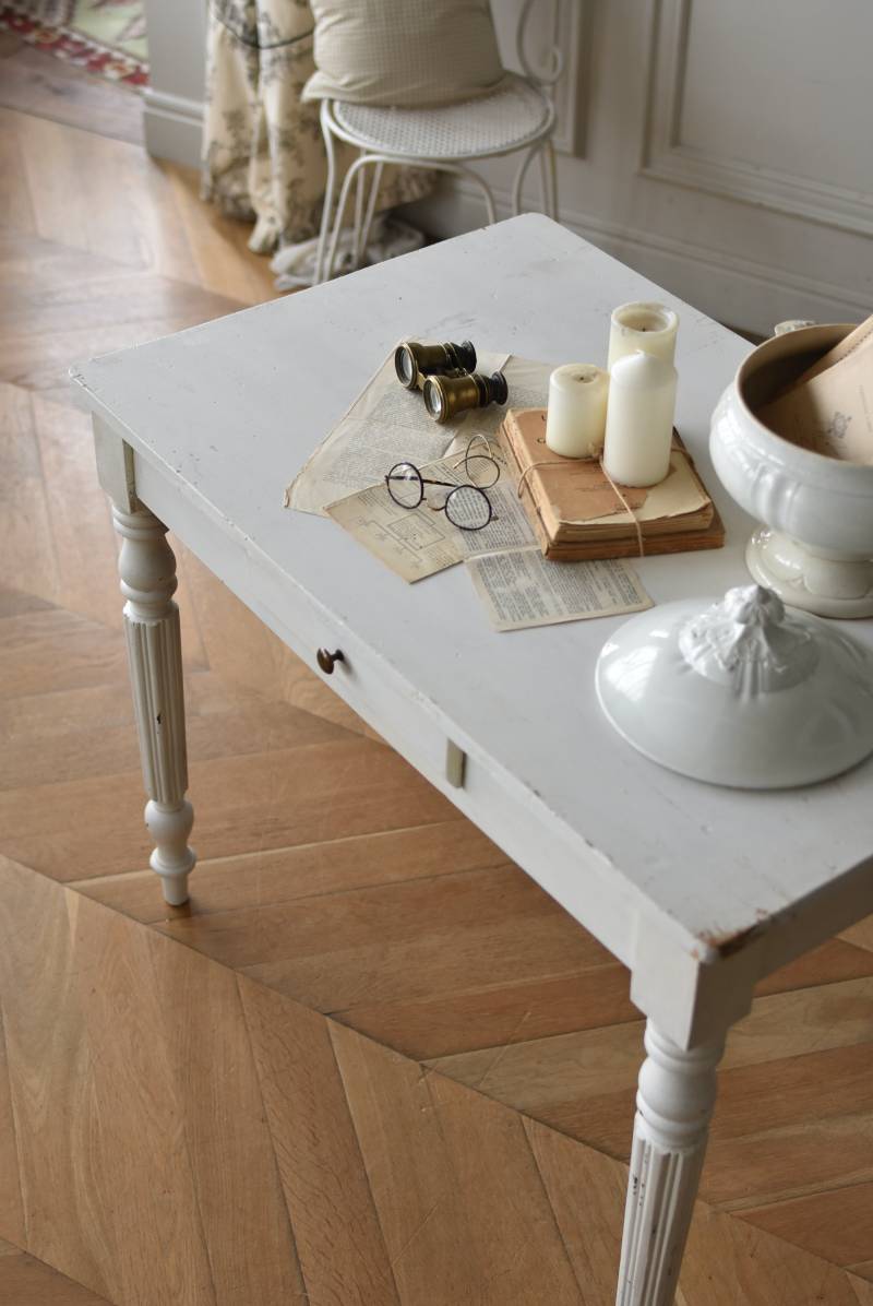フランスアンティーク家具 ペイントフレンチテーブル.16 ホワイト