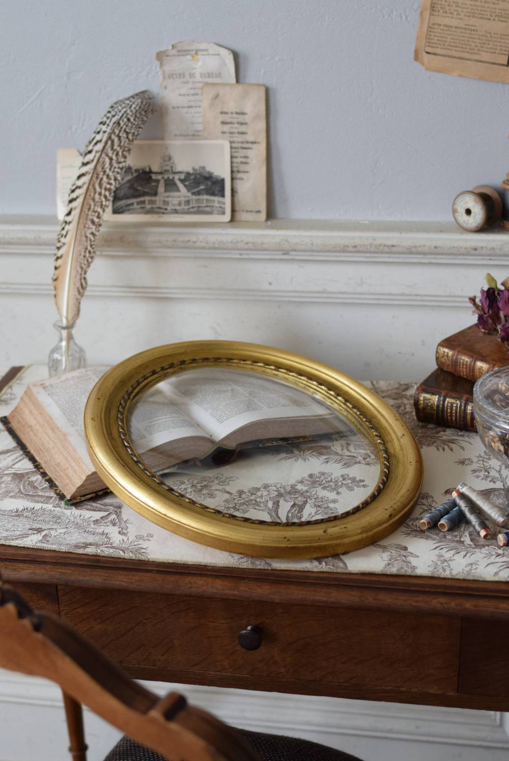 ガラスドームフレーム.G オーバルフレーム 額 アンティーク ガラスドーム