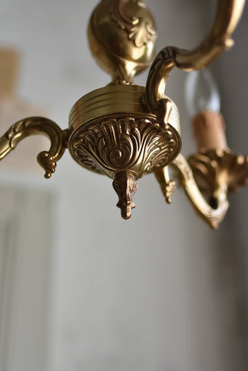 3灯シャンデリア.17 フランスアンティーク照明 アンティークランプ