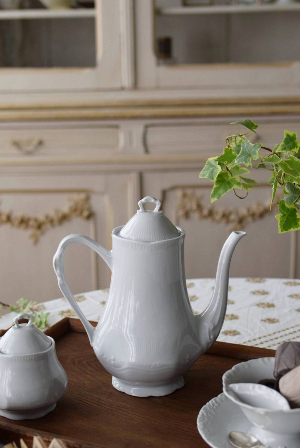 コーヒーポット.LIMOGES フランスヴィンテージ雑貨 リモージュ 磁器