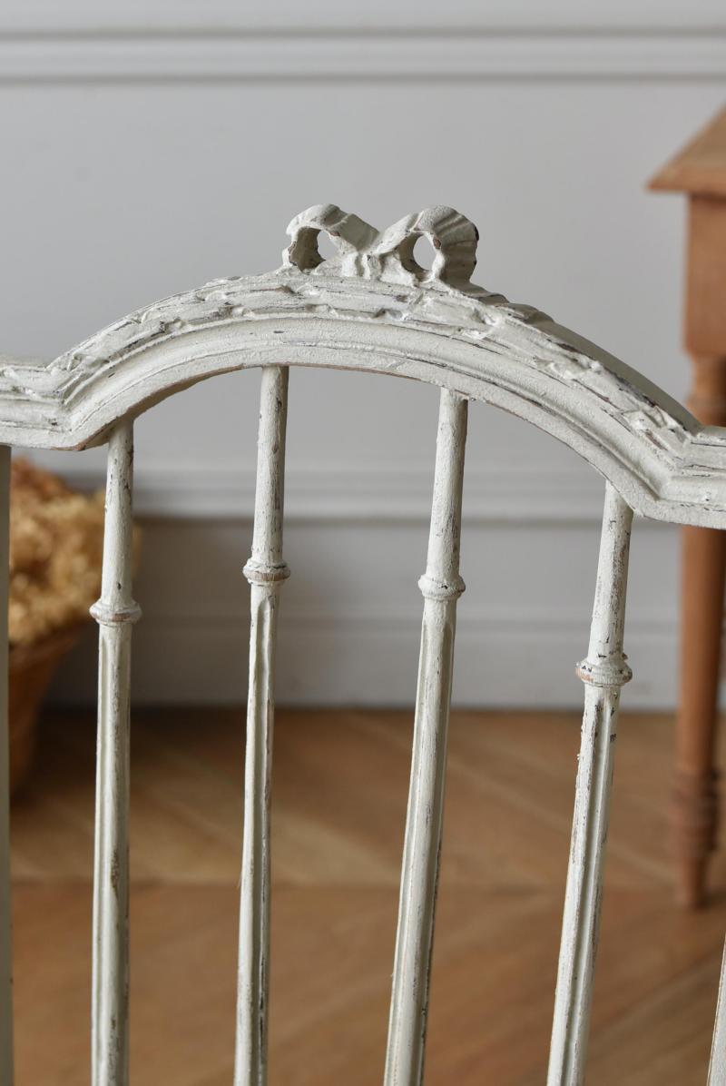 アンティークチェア.リボン8 フレンチチェア ホワイト 小椅子